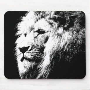 Template Lion Head Pop Art Picture The King Trendy Mouse Mat