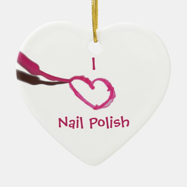 Template Love Nail Polish Ceramic Tree Decoration (Front)