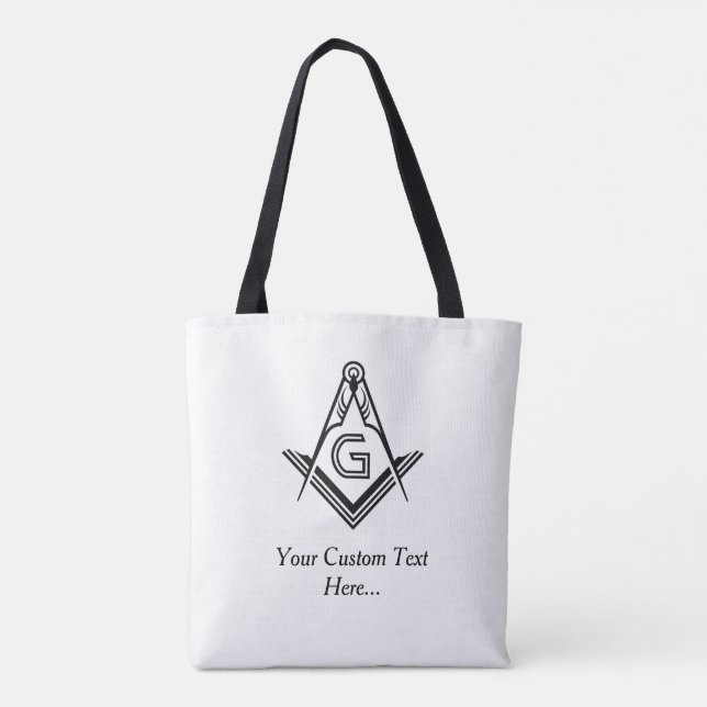 Template Masonic Tote Bags | Unique Freemason Gift (Back)