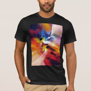 Template Modern Abstract Art Painting Black Colour T-Shirt
