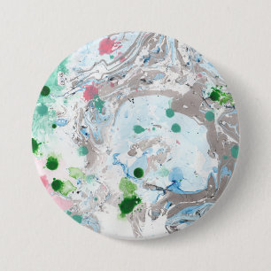 Template Modern Abstract Marble Look Pink Blue 7.5 Cm Round Badge