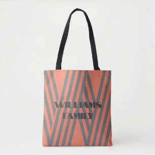 template monogram family name gift Tote BAG