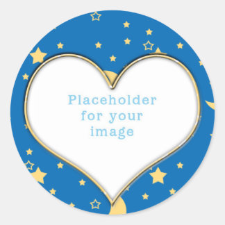Template "Moon & Stars" Classic Round Sticker