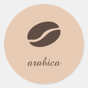 Template name the variety of coffee classic round sticker