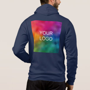 Template Navy Blue Custom Upload Add Image Logo Hoodie