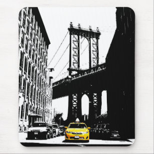 Template Nyc New York City Yellow Taxi Brooklyn Mouse Mat