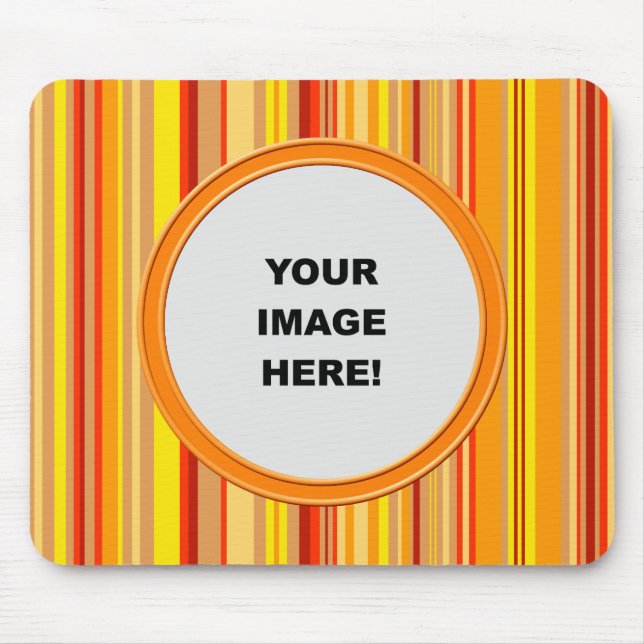Template, Orange Stripes Border Mouse Mat (Front)