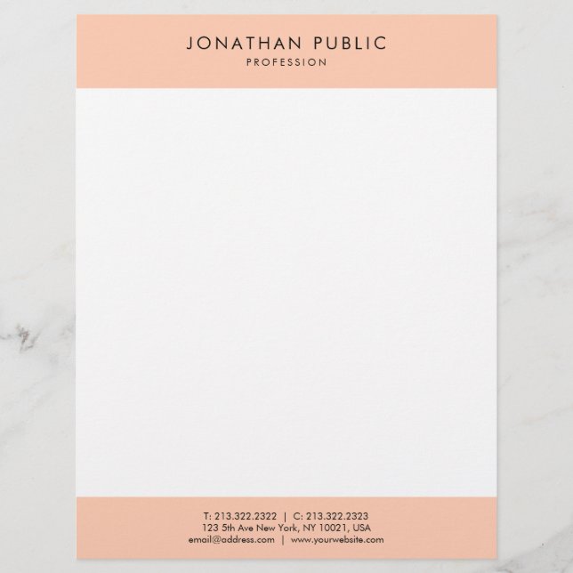 Template Personalised Elegant Modern Trendy Simple Custom Letterhead (Front)