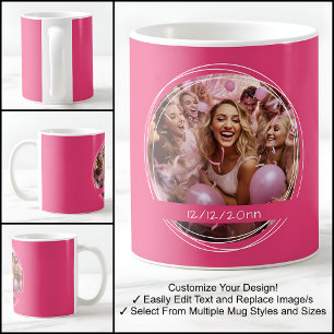 Template Photo Message Keepsake Event Pink C58 Coffee Mug
