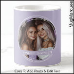Template Photo Message Keepsake Sixteen Lilac C123 Coffee Mug<br><div class="desc">Available in an array of colors to suit every taste. This unique design offers space for a cherished photo, artfully displayed in circular 'porthole' frame, breaking away from the conventional rectangle or square formats. The photo is encased in a modern, randomly designed thin white outline, adding an artistic touch to...</div>