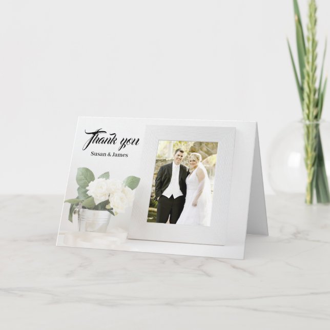 Template photo picture frame wedding thank you, (Front)