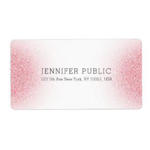 Template Pink Rose Gold Glitter Look Elegant White