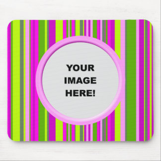 Template, Pinky Green Stripes Border Mouse Mat