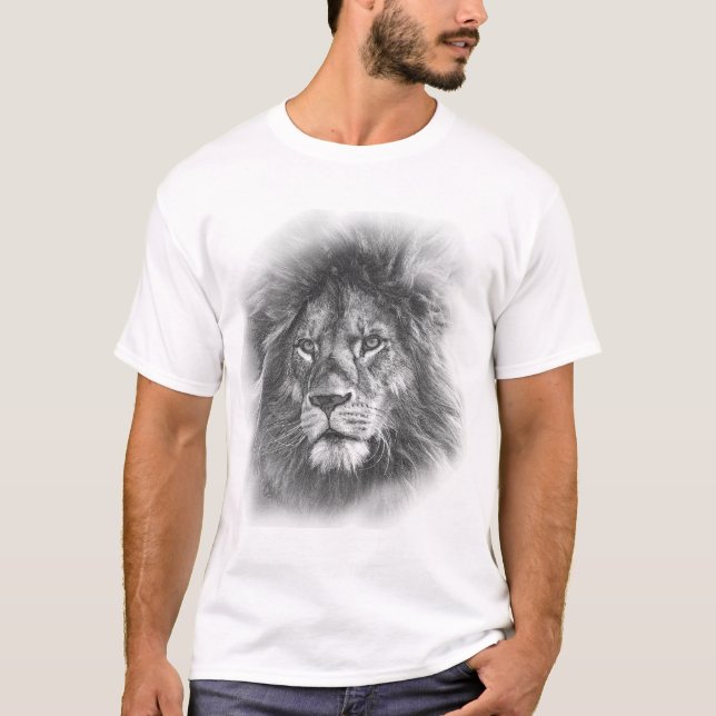 Template Pop Art Lion Face Modern Elegant Mens T-Shirt (Front)