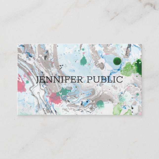 Template Professional Modern Pink Blue Green Trend Business Card (Front)