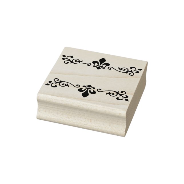 template put your name decorative flowers border rubber stamp (Stamp)