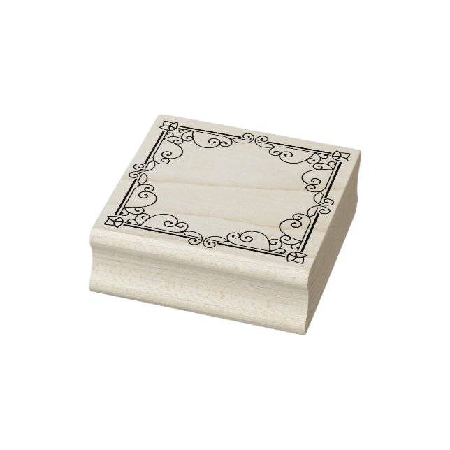 template put your name flower vines art stamp (Stamp)