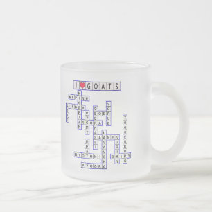 TEMPLATE PUZZLE GOATS FROSTED GLASS COFFEE MUG