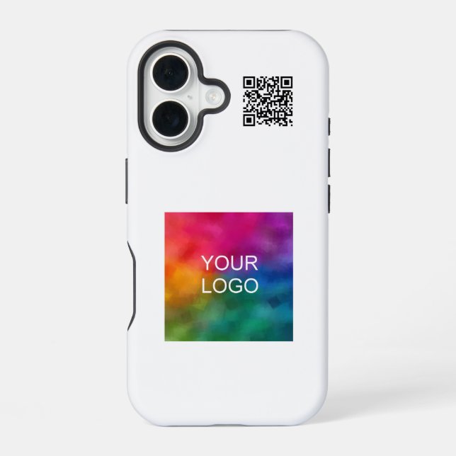 Template QR Code Upload Your Own Logo Popular iPhone 16 Case (Back)