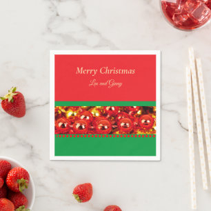 Template, Red and Green Christmas, Add Text, Napkin