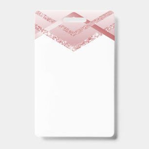 TEMPLATE Rosegold Glitter Foil Look ID Badge