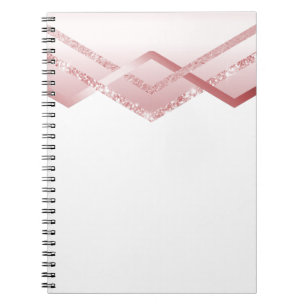 TEMPLATE Rosegold Glitter Foil Look Notebook