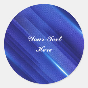 Template - Royal Blue Pattern with white script Classic Round Sticker