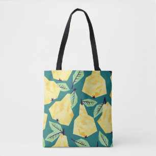 Template seamless pattern with pears. Watercolor e Tote Bag