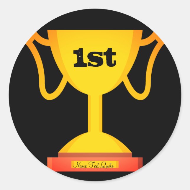 Template Text Trophy Emoji Classic Round Sticker (Front)