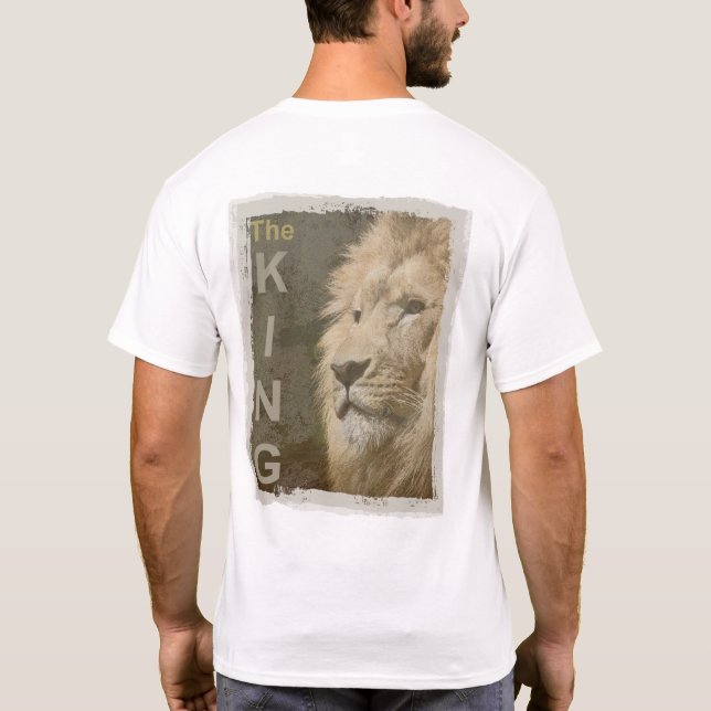 Template Trendy Lion White Colour Elegant Modern T-Shirt (Back)