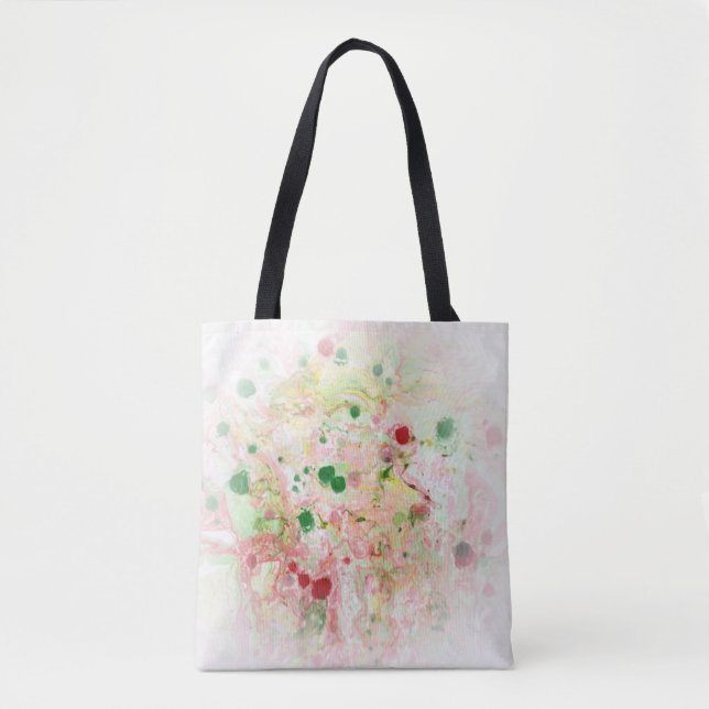 Template Trendy Modern Abstract Pink Red Yellow Tote Bag (Front)