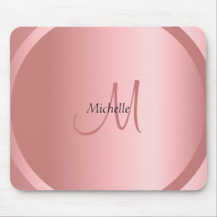 Template Trendy Rose Gold Monogram Modern Mouse Mat