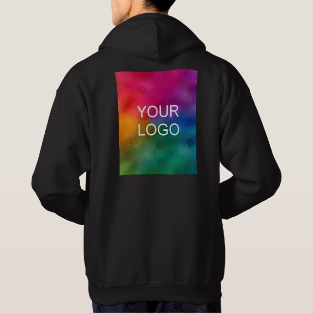 Template Upload Add Image Logo Photo Basic Hoodie (Back)