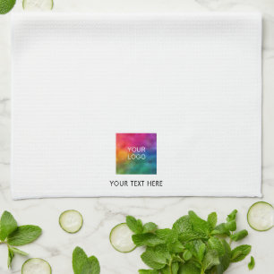 Template Upload Your Business Logo Name Text Tea Towel