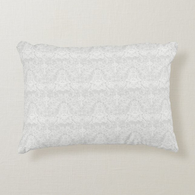 Template - White Lace Background Decorative Cushion (Front)