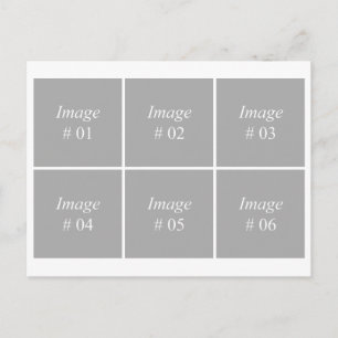 template with six square images postcard