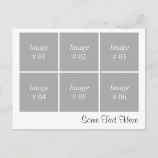 template with six square images & text postcard