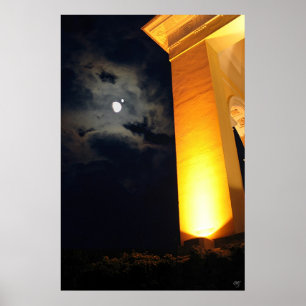 Temple at night poster