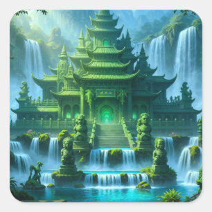 Temple Castle of the Secret Jade Throne Square Sticker