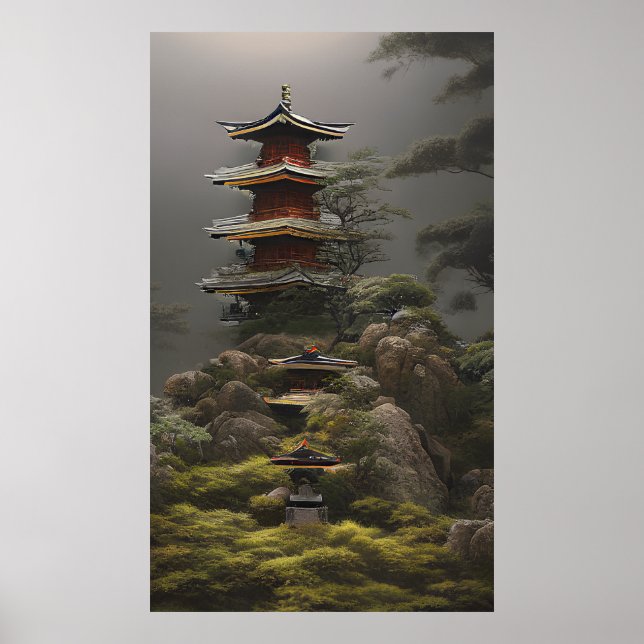 Temple - Colorful Painting Poster (Front)