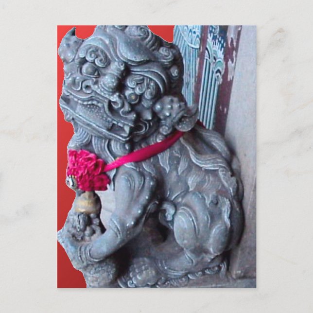 Temple dogs as guardians postcard (Front)