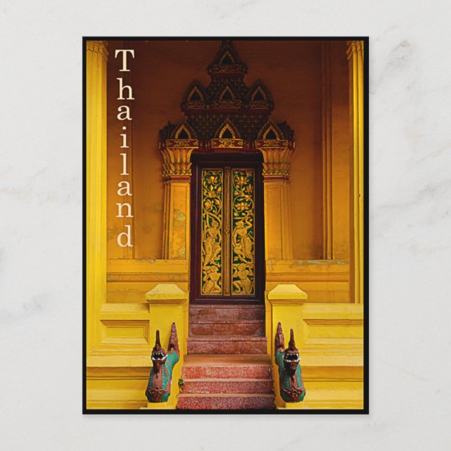 Temple Entrance Guardians,Thailand Postcard (Front)