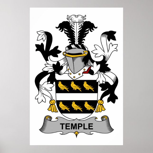 Temple Family Crest Poster (Front)