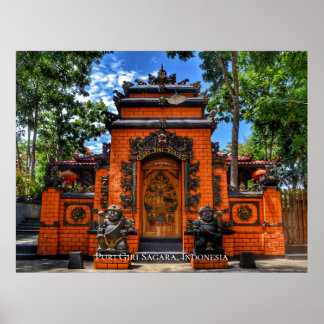 Temple Gate Buddhism Indonesia Travel Destination Poster