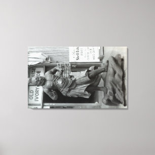 Temple Guard Statue at Pacific Curio Shop, Canvas Print