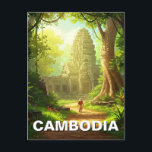 Temple in Angkor Wat Cambodia  Postcard<br><div class="desc">Angkor Wat is a temple complex in Cambodia and the largest religious monument in the world, on par with the Great Pyramid of Giza. It was originally constructed as a Hindu temple dedicated to the god Vishnu, but it was transformed into a Buddhist temple in the late 12th century. Angkor...</div>