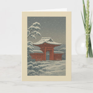 Temple in the Snow - Japanese Christmas Card