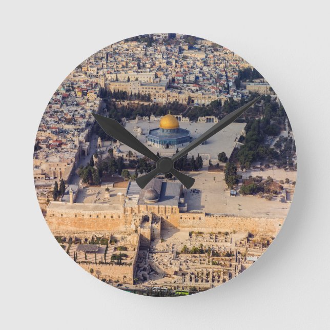 Temple Mount Old City Jerusalem Dome of the Rock Round Clock (Front)