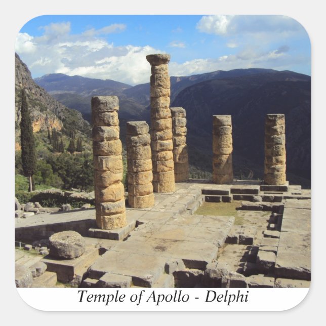 Temple of Apollo – Delphi Square Sticker (Front)