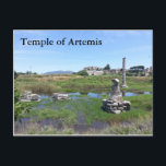 Temple of Artemis Postcard<br><div class="desc">The Temple of Artemis in Ephesus,  Turkey is considered one of the seven wonders of the ancient world. This is the site where it once stood. It was built for the Greek goddess Artemis,  goddess of the moon and the hunt.</div>